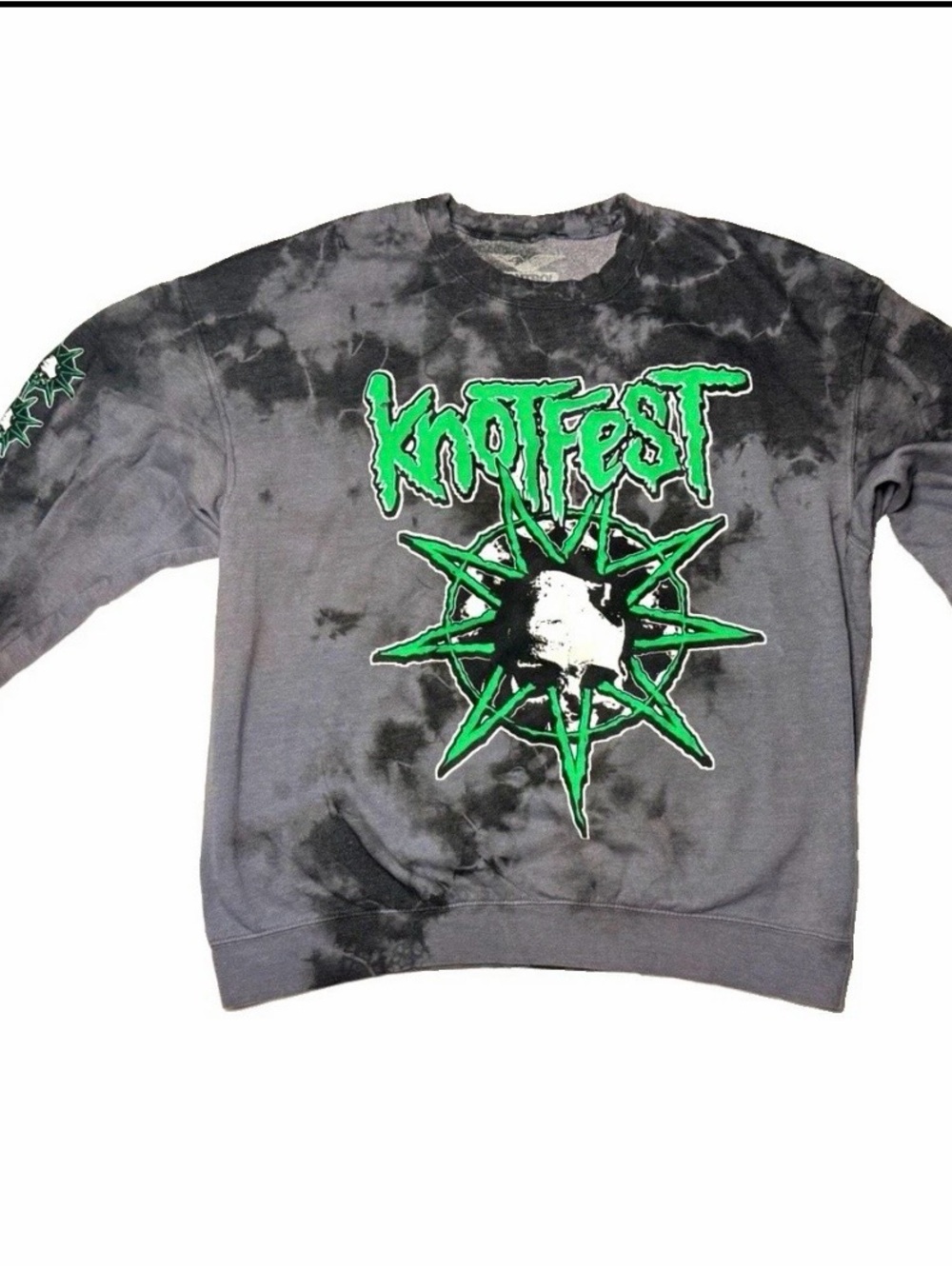Knotfest Black & Green Tie-Dye Crewneck Sweater